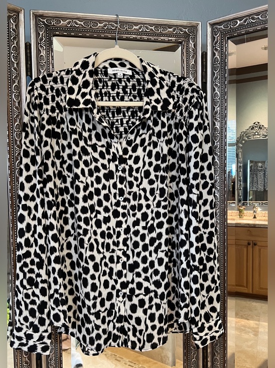 Rose & Olive Tops - Rose & Olive Leopard Print Button-Up Blouse
